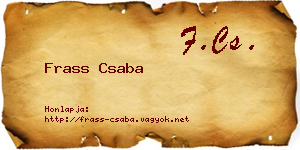 Frass Csaba névjegykártya